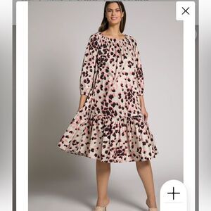 Ulla Popken dress off the shoulder animal print sz 16/18